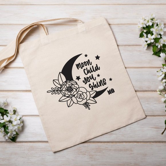 Hand Crafted Handbags - Moonchild You Shine  BTS ARMY Canvas Tote Bag